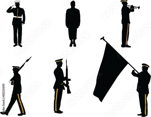 The set of memorial day silhouette