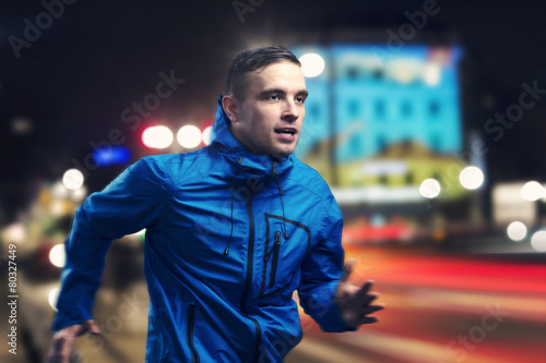 Sportsman in the night city