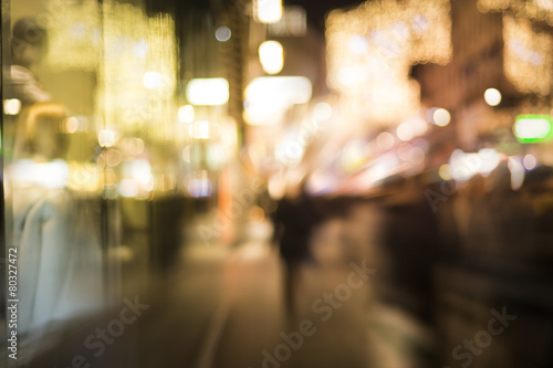 City at night - defocused urban abstract backgrounds