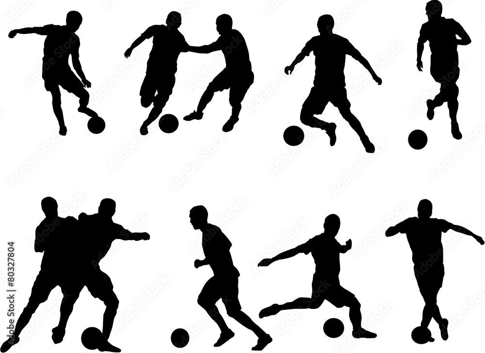 Naklejka premium Soccer player silhouette