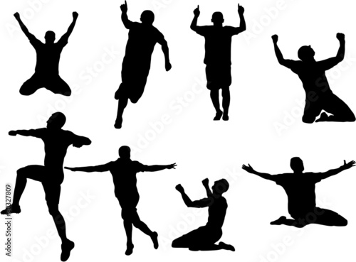 Soccer player celebration silhouette
