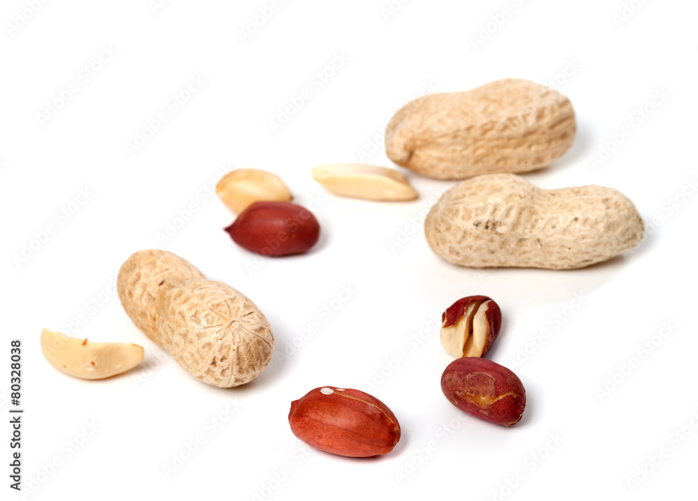 Peanuts on white background Peanuts on white background