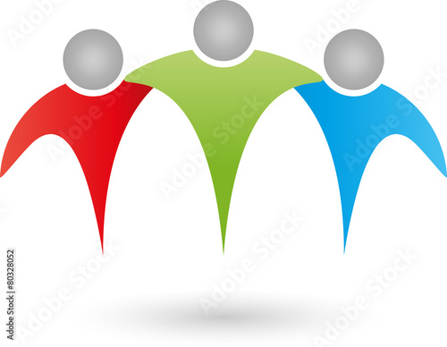 Drei Personen, Partner, Team, Freunde, Netzwerk