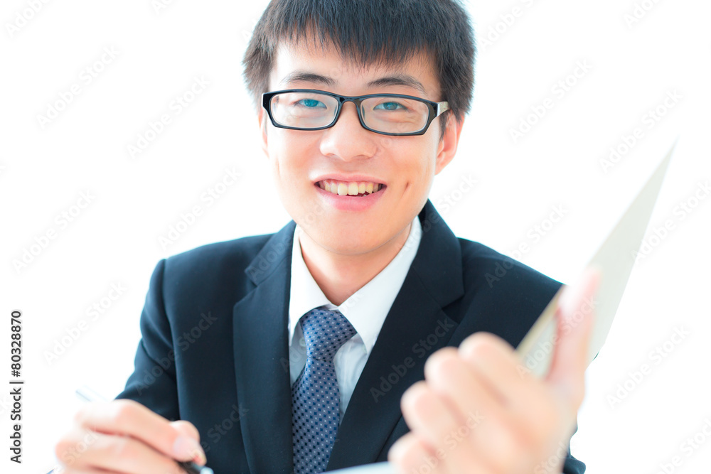 Businessman analyzing investment charts. Accounting Businessman analyzing investment charts. Accounting