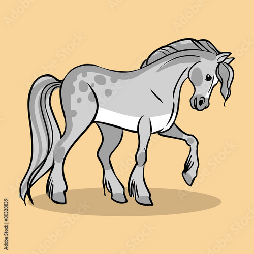 Funny vector cartoon horse