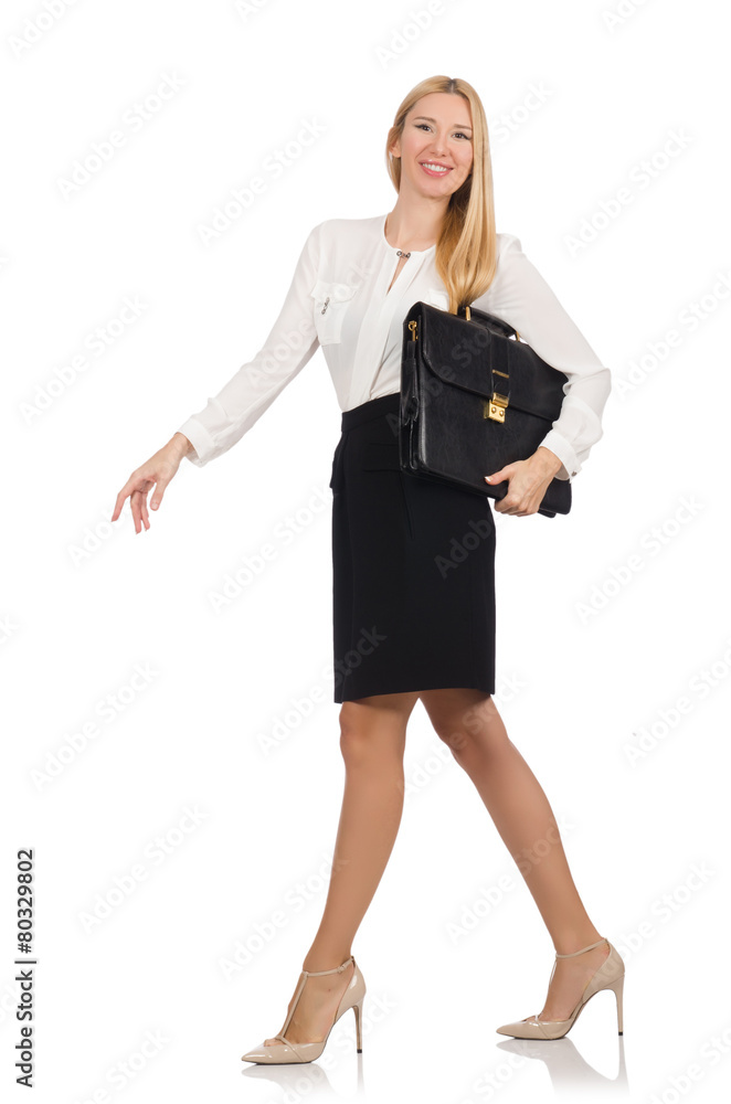 Businesswoman in business concept isolated on white Businesswoman in business concept isolated on white