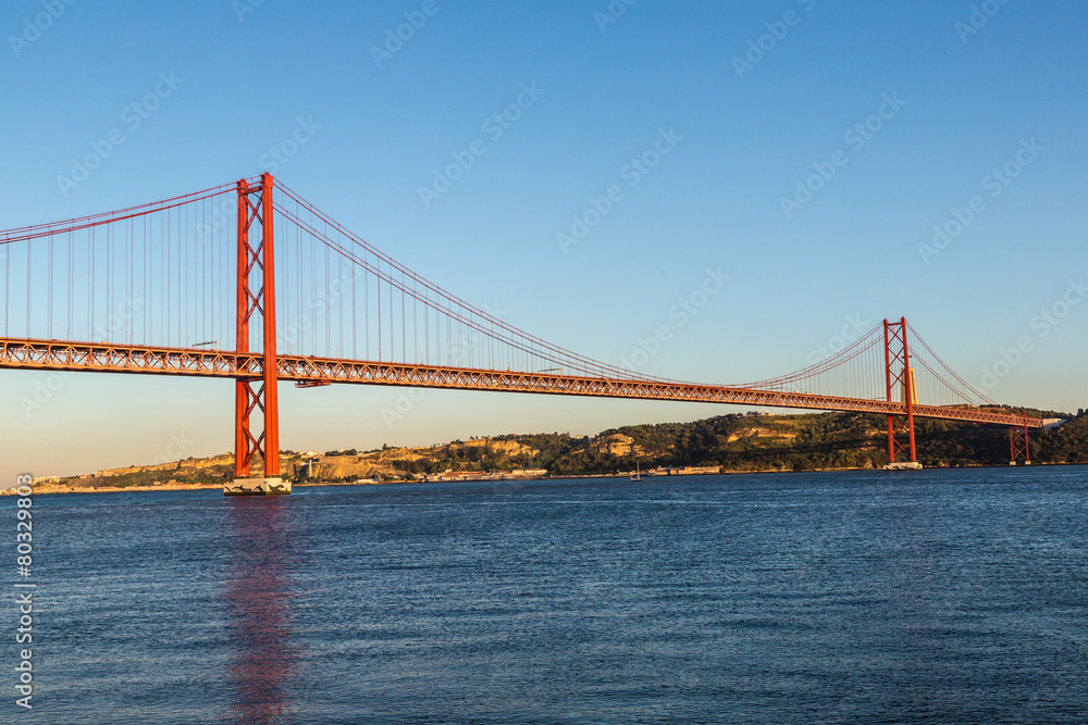 Rail bridge  in Lisbon, Portugal.