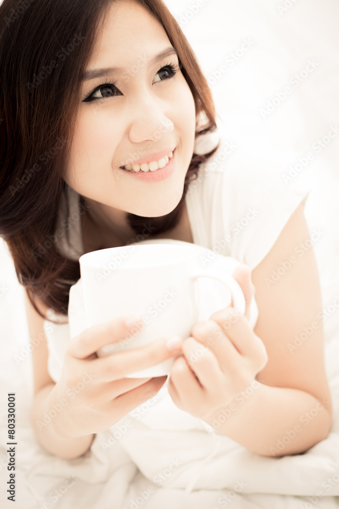 Portrait of a beautiful young woman in bed Portrait of a beautiful young woman in bed