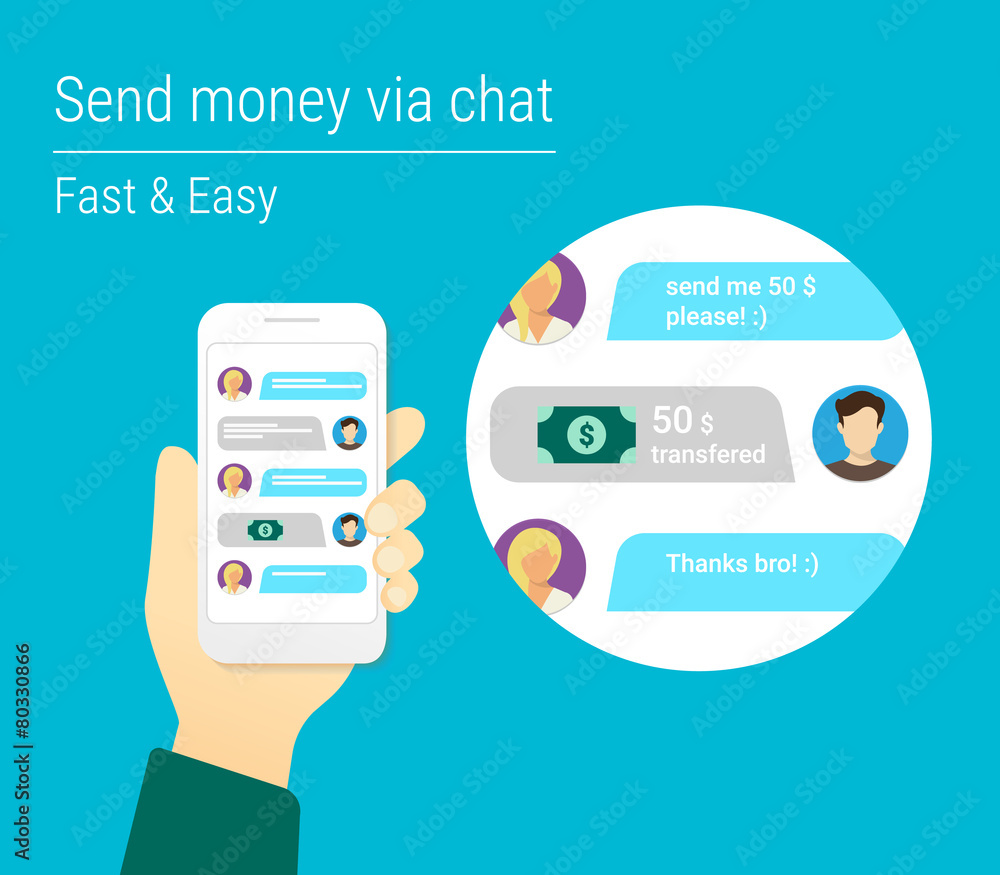 Transferring money via chat Transferring money via chat