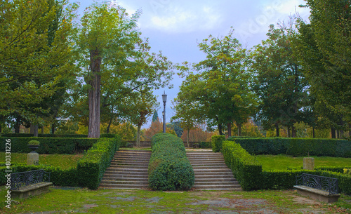 View of the park in pamplona, spain photo