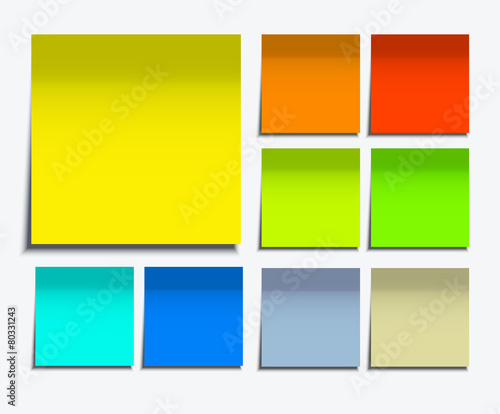 Vector modern square sticky note set