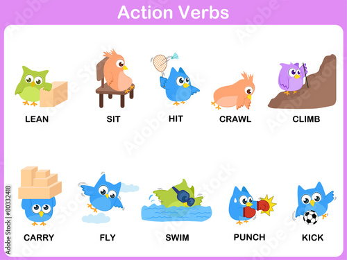 Action Verbs Picture Dictionary (Activity) for kids