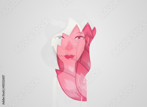 Double exposure girl: Flower