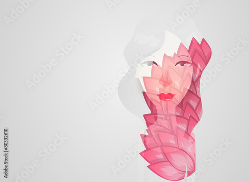 Double exposure girl: Flower