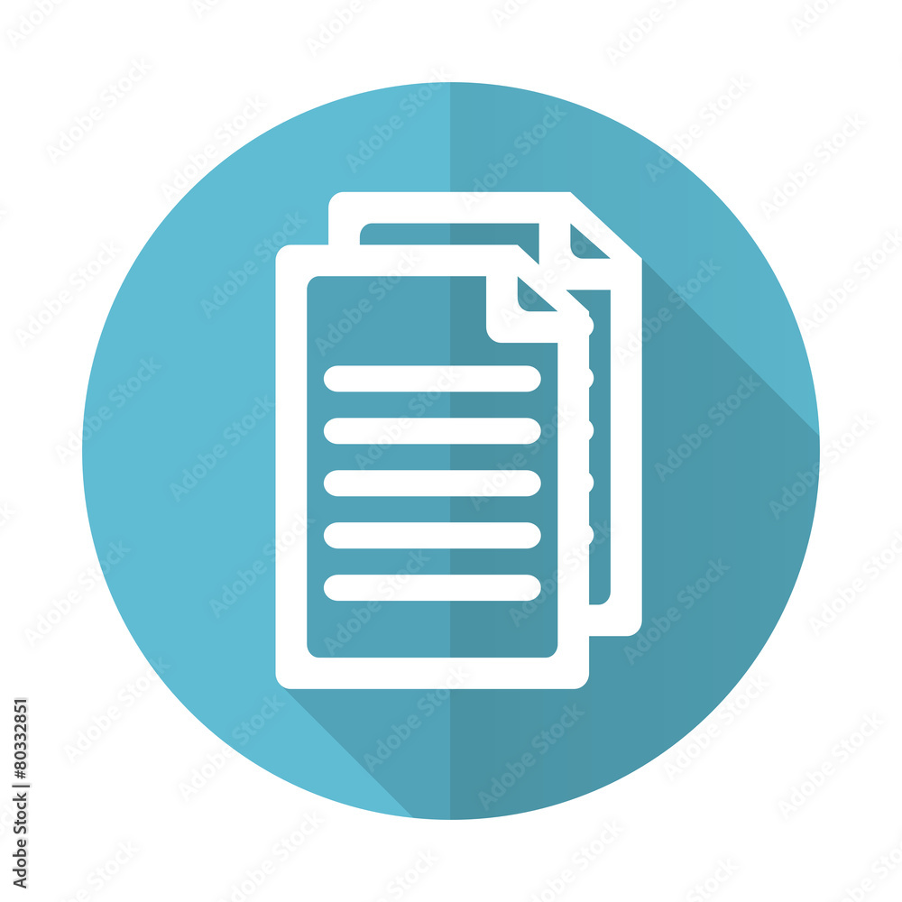 document blue flat icon pages sign