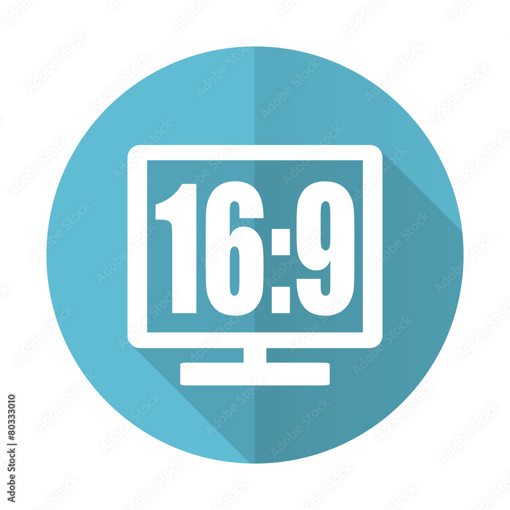16 9 display blue flat icon 16 9 display blue flat icon
