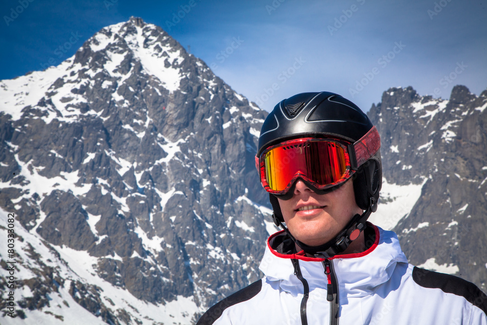 Skier at High Tatras mountains, Slovakia