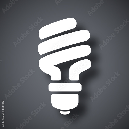 Vector energy saving fluorescent light bulb icon