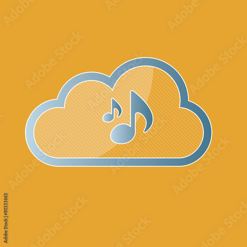 Music symbol design cloud broadcast