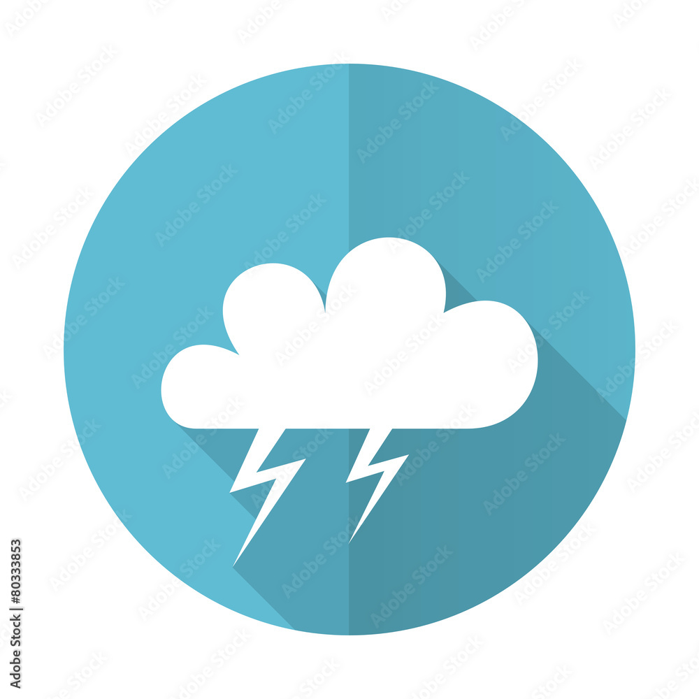 storm blue flat icon waether forecast sign storm blue flat icon waether forecast sign