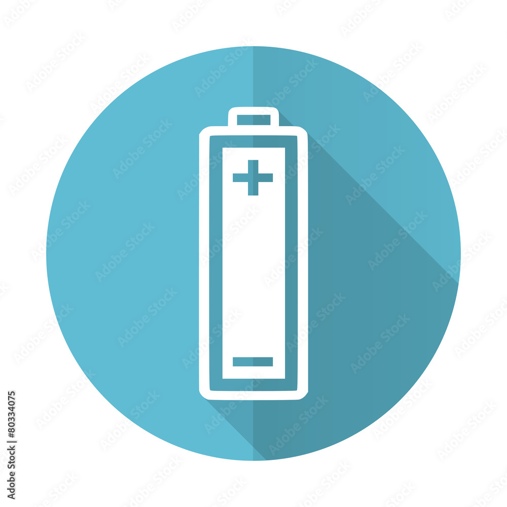 battery blue flat icon power sign battery blue flat icon power sign