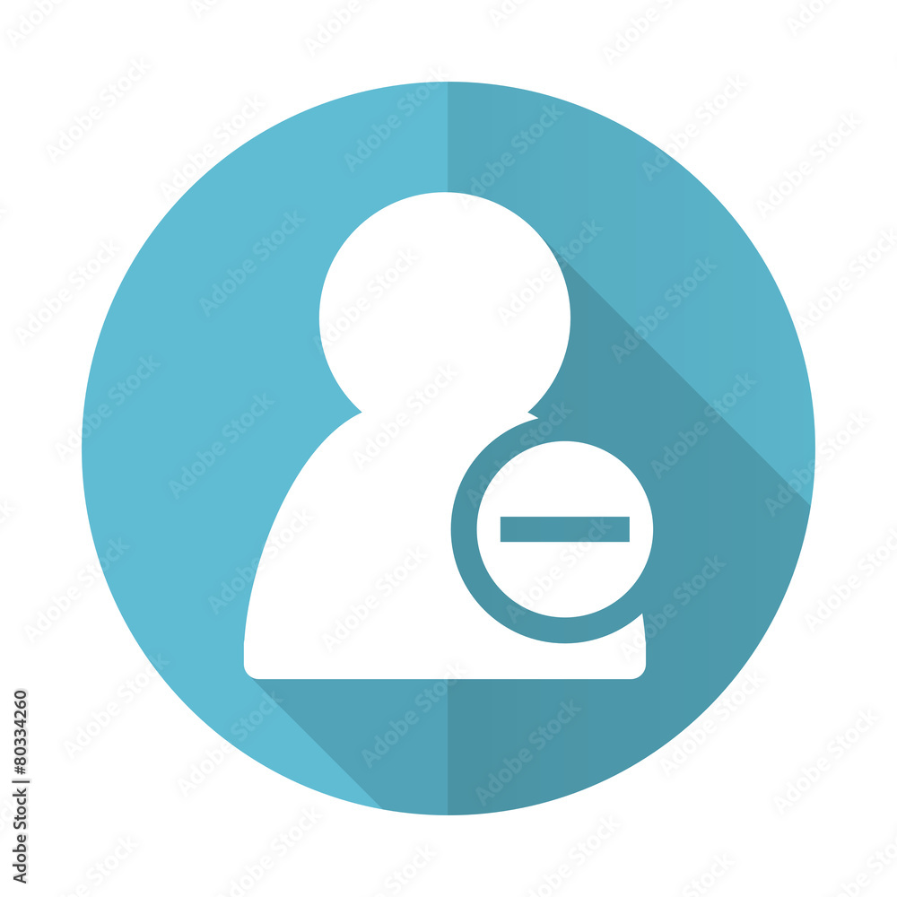 remove contact blue flat icon