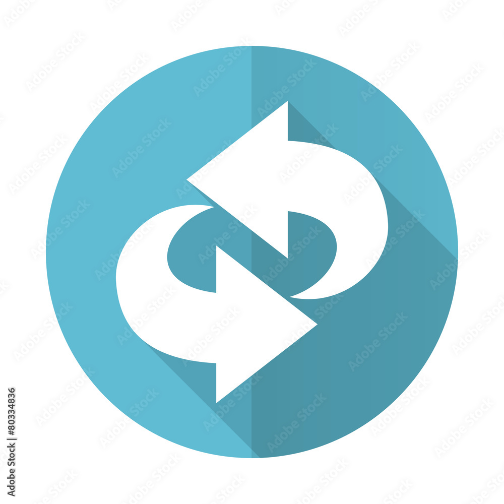 rotation blue flat icon refresh sign rotation blue flat icon refresh sign