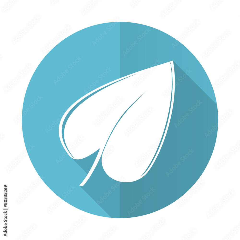 nature blue flat icon leaf symbol nature blue flat icon leaf symbol