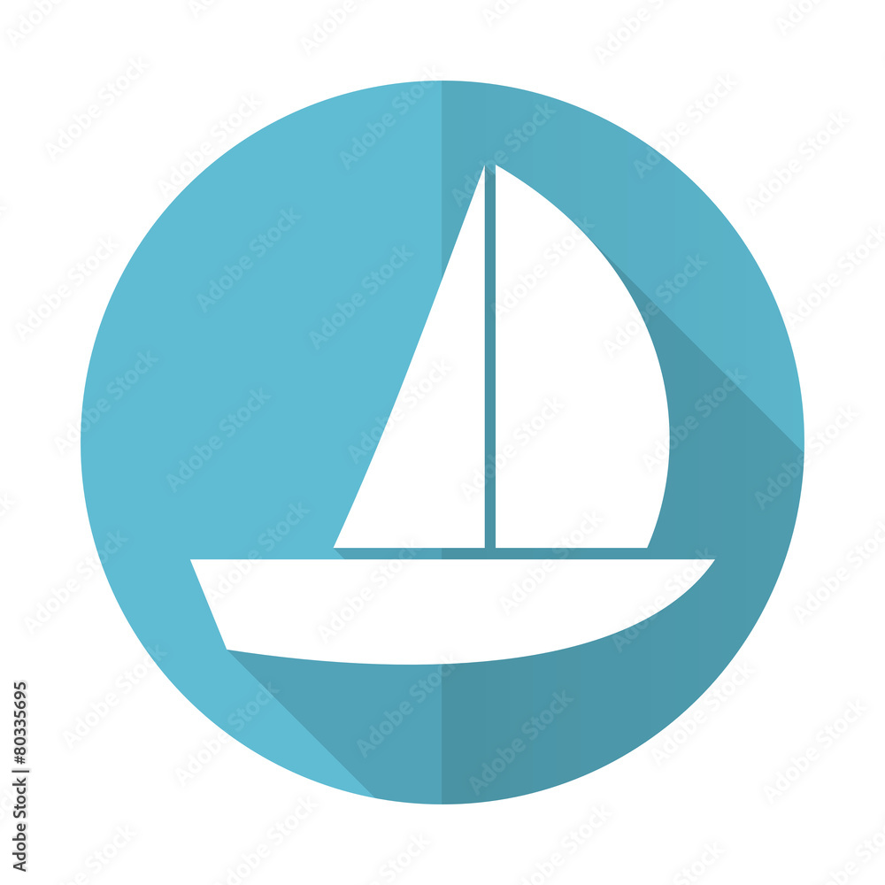 yacht blue flat icon sail sign