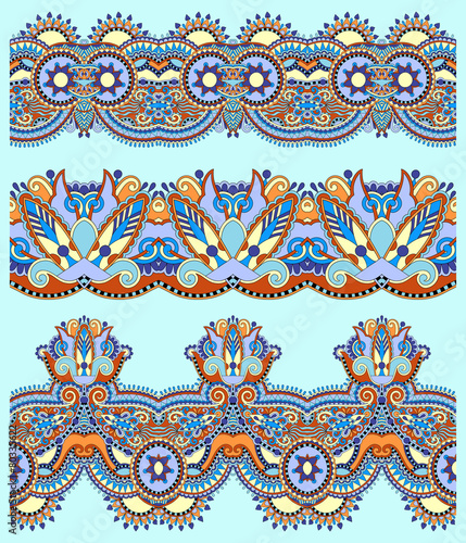 floral paisley stripe pattern, border set