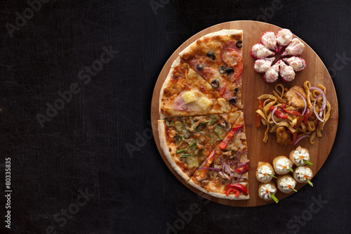pizza and sushi f