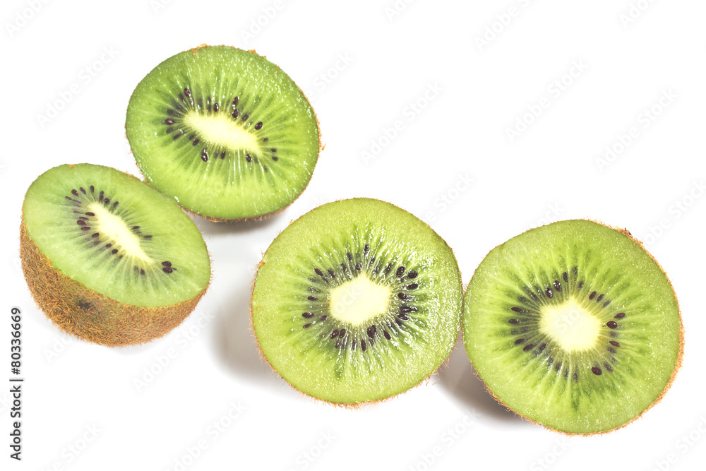 Kiwi fruit slices isolated on white Kiwi fruit slices isolated on white