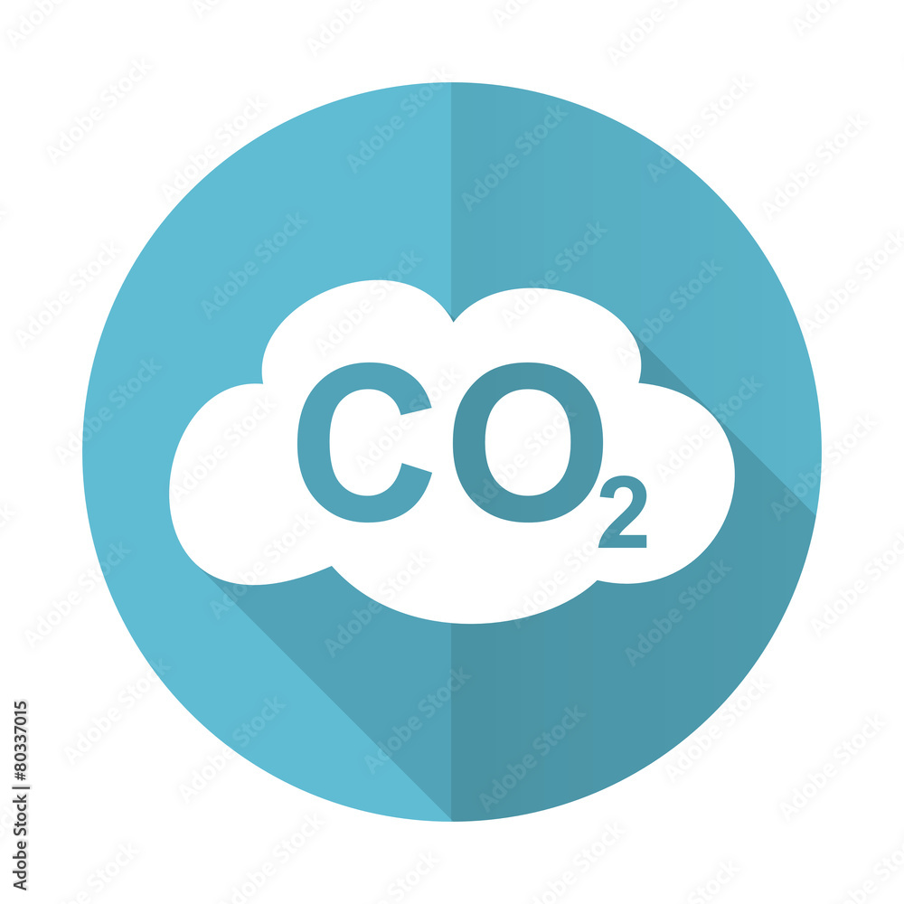 carbon dioxide blue flat icon co2 sign carbon dioxide blue flat icon co2 sign