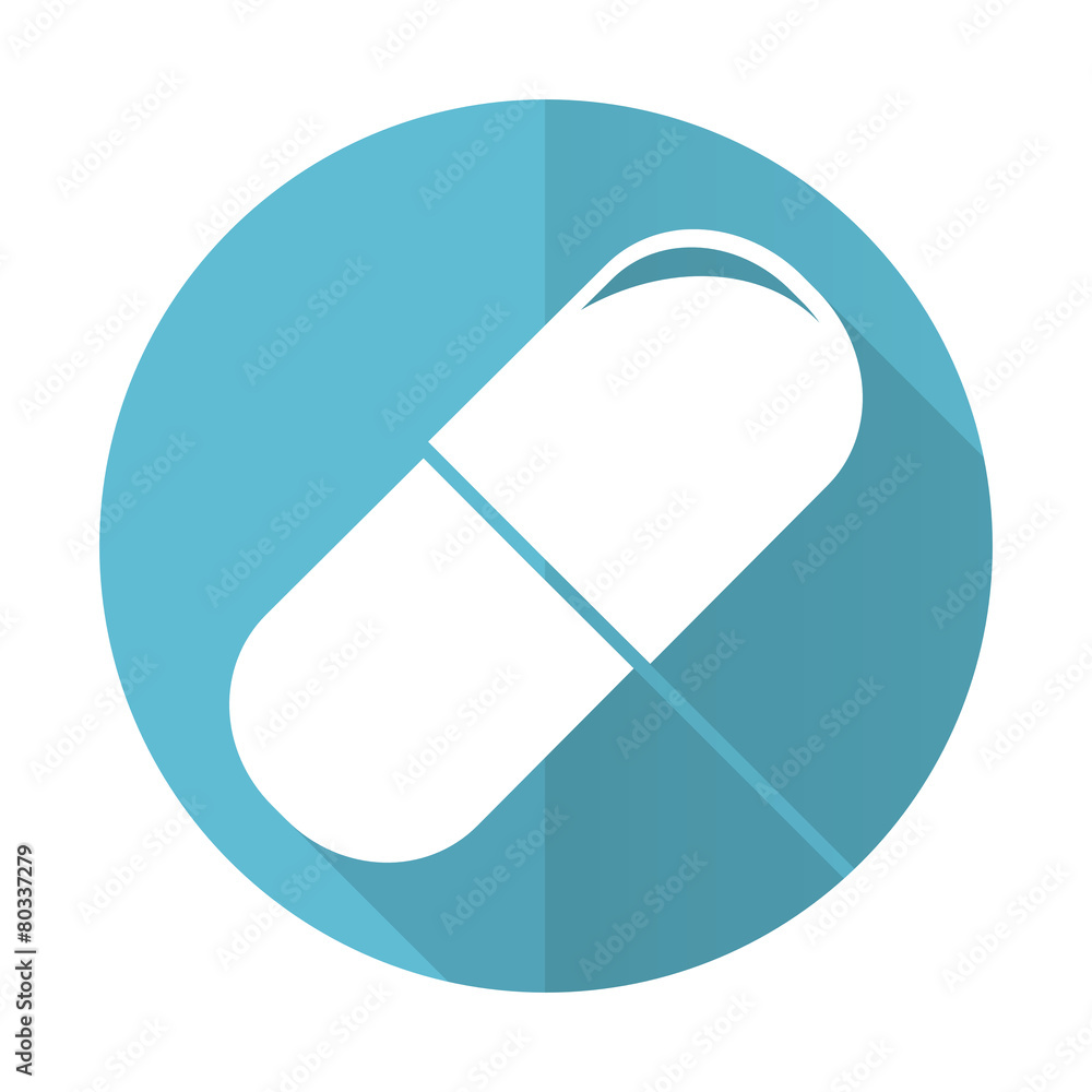 drugs blue flat icon medical sign