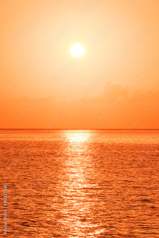 Beautiful tropical sunset ocean background Beautiful tropical sunset ocean background