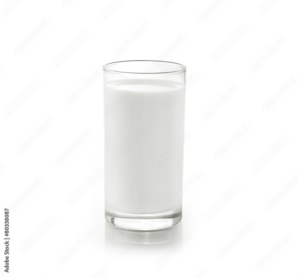 fresh milk in the glass on white background, isolated fresh milk in the glass on white background, isolated
