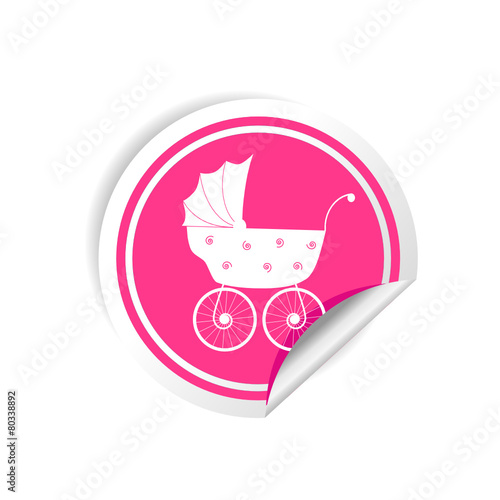 baby carriage sticker vector