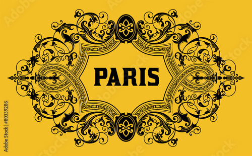 Retro card design with floral details. Organized by layers.
