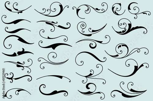 Set of calligraphic swashes and flourishes