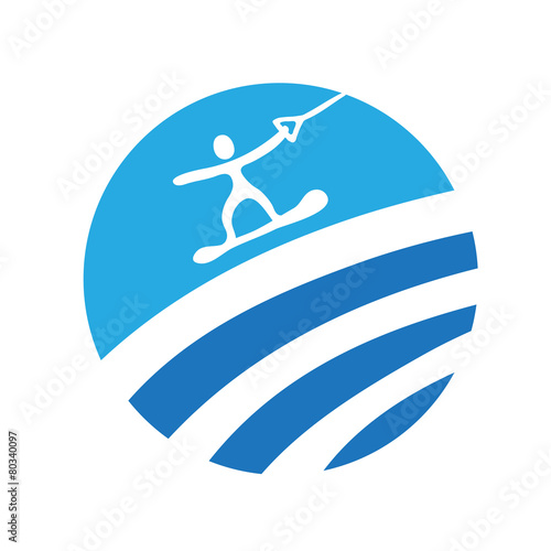 wakeboard, vector icon