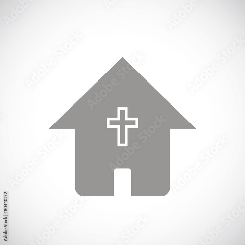 Protestant church black icon