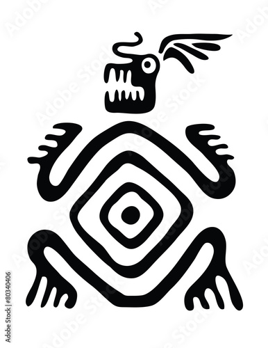 monster in native style, vector illustration