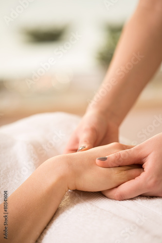 Close-up of hand massage