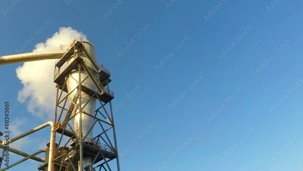 Power plant with huge cooling towers timelapse Power plant with huge cooling towers timelapse