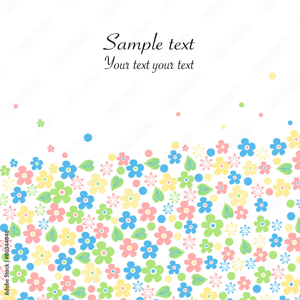 Spring flowers greeting card vector background