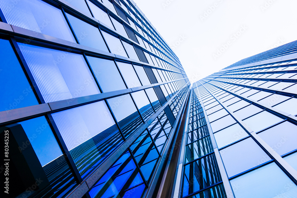 Obraz premium office buildings. glass silhouettes. Skyscrapers