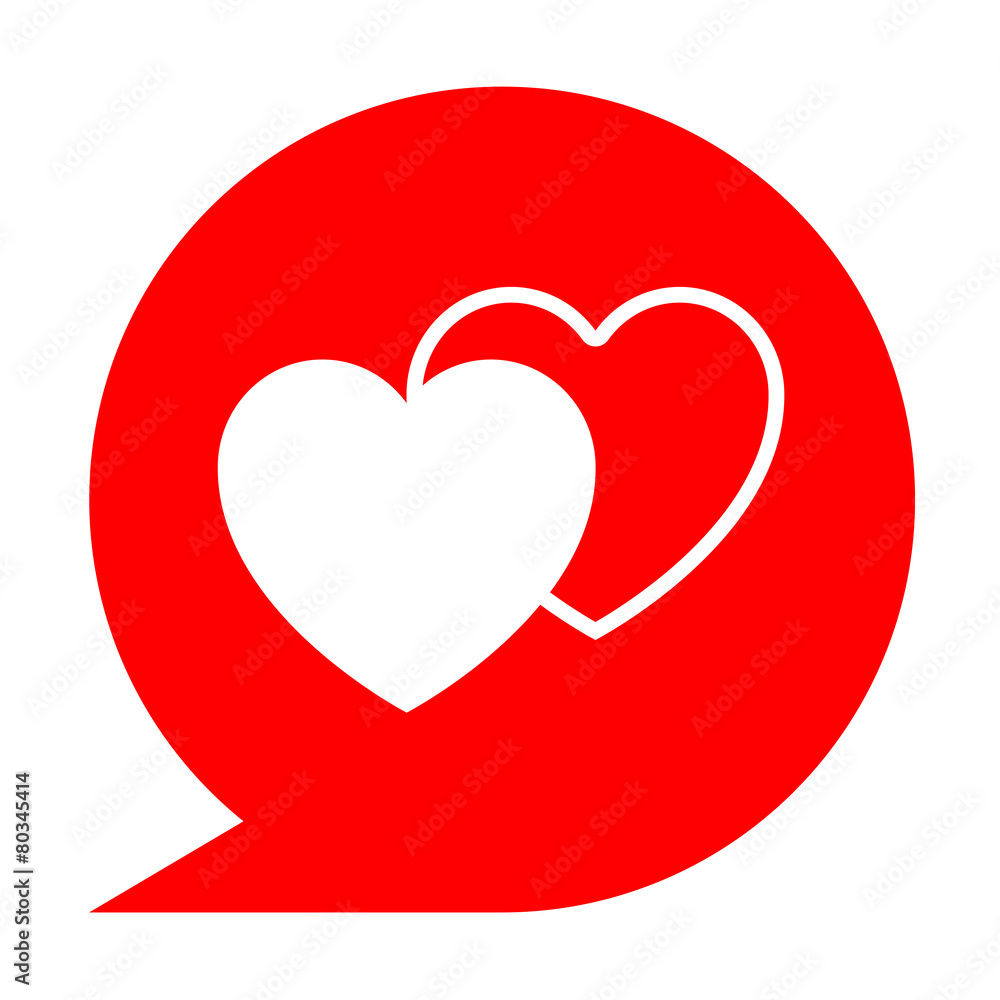 Icono simbolo corazones en comentario