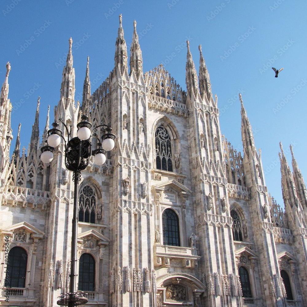 white Gothic cathedral in Milan