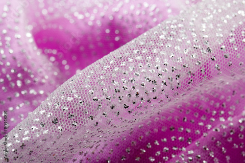 Obraz na płótnie Shiny glitter on pink fabric w salonie