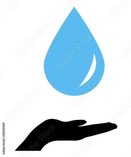 main avec goutte d'eau